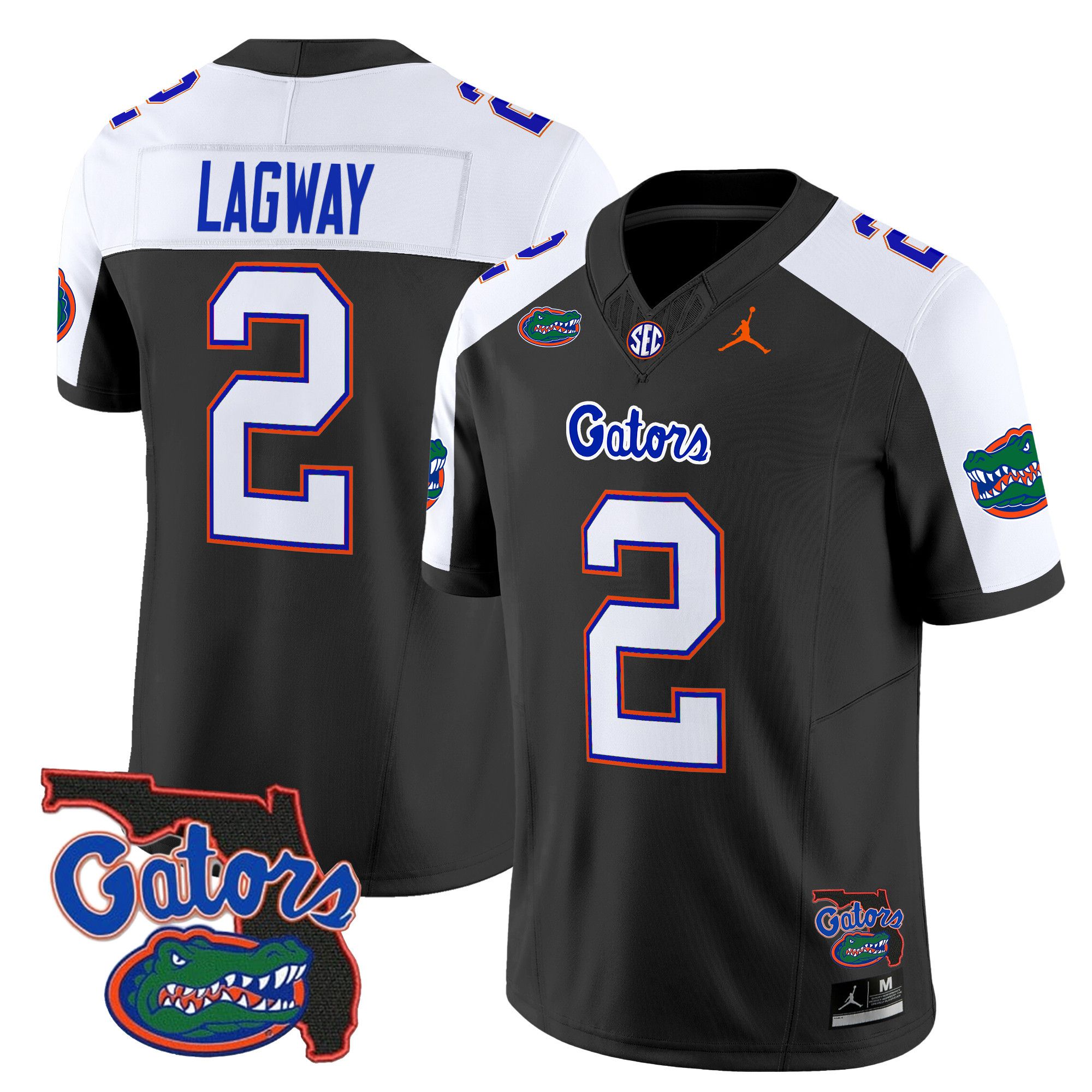 Men Florida Gators #2 Lagway Black 2024 Florida Patch Vapor Limited NCAA Jersey